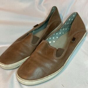 Women’s Brown Tan Suede Keds slip onscreen size 8